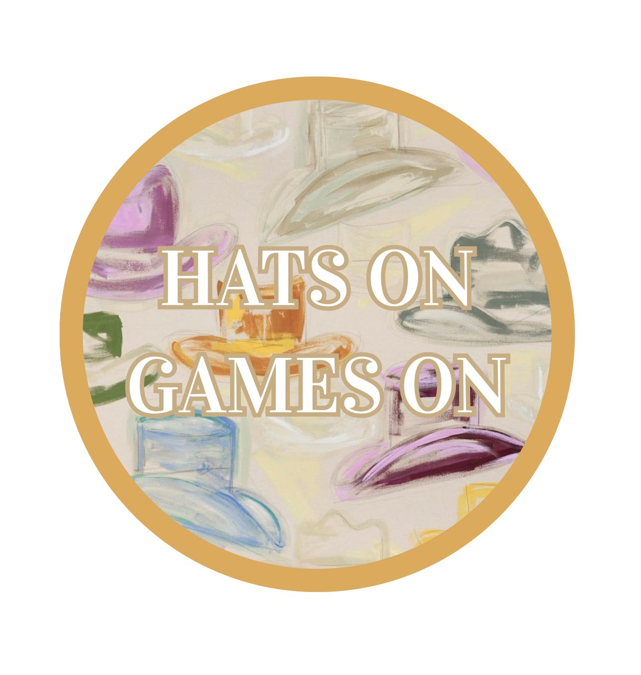Hats On Games On Gold Pin