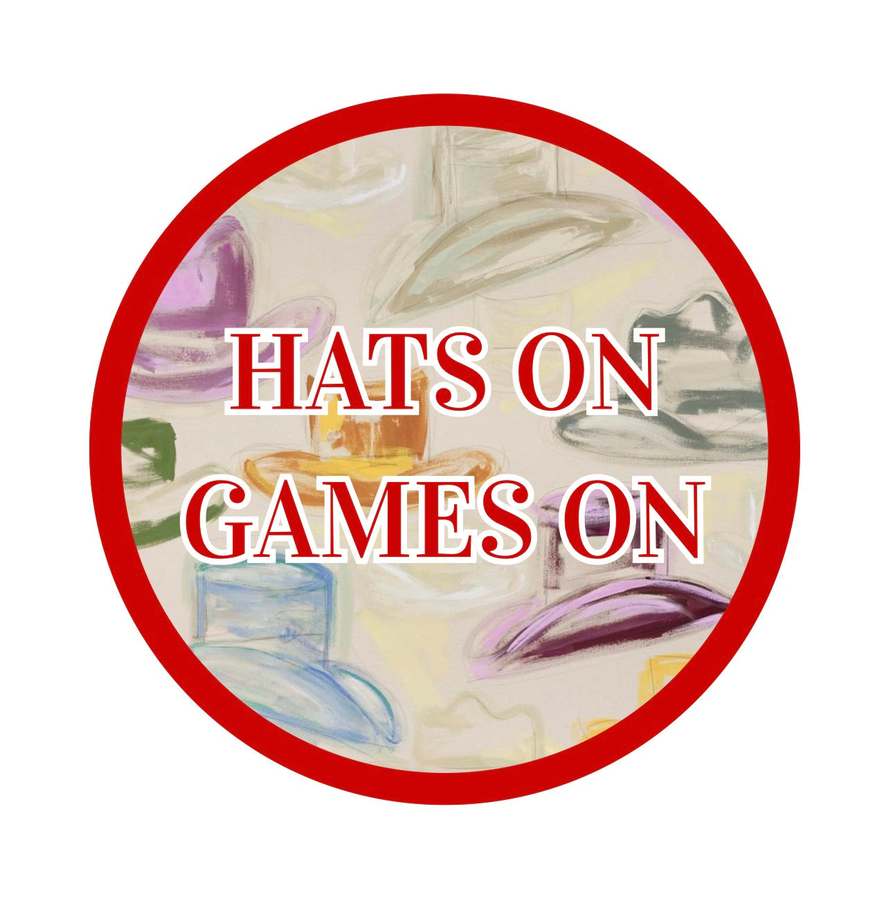 Hats On Games On Red Pin