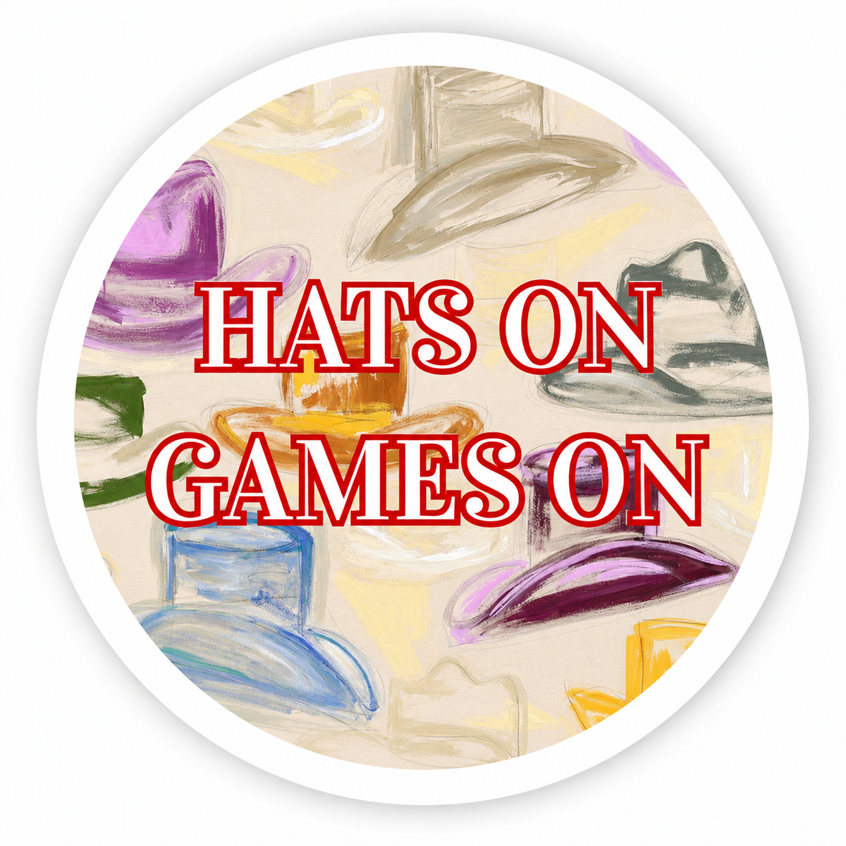 Hat On Games On White Pin
