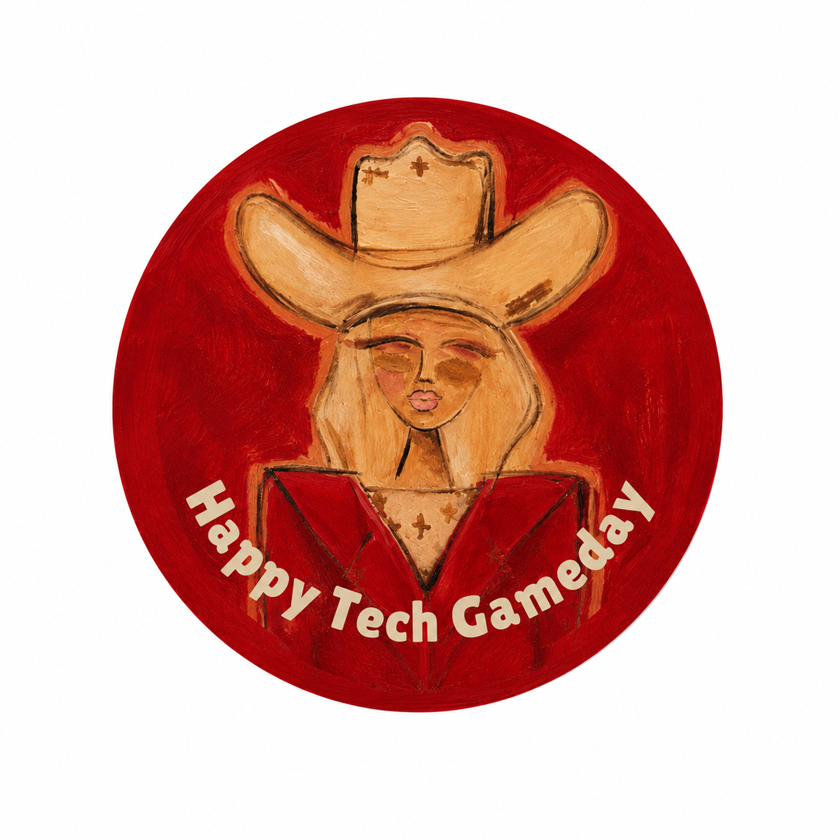 Red Cowgirl Game Day Pin